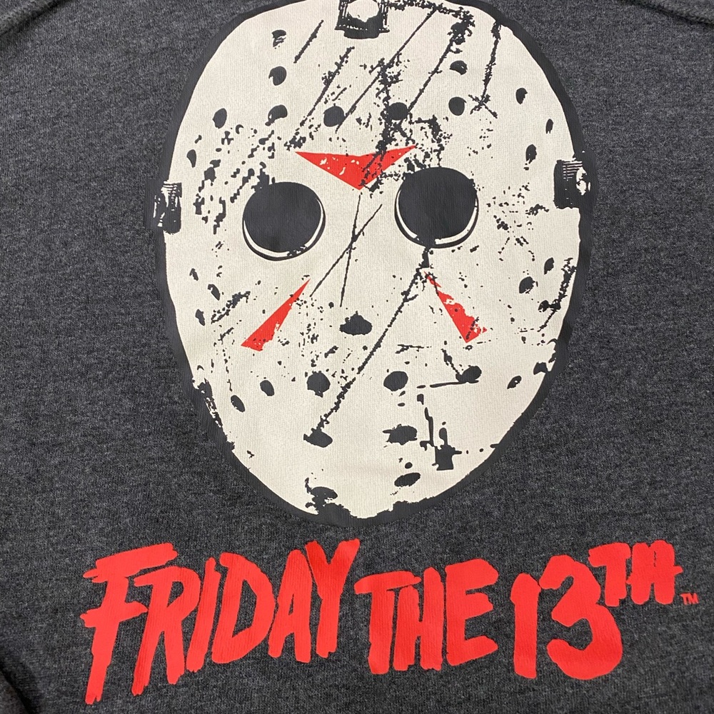 Friday The 13th Mens Medium Pullover Long Sleeve Gray Hoodie - Picture 7 of 13